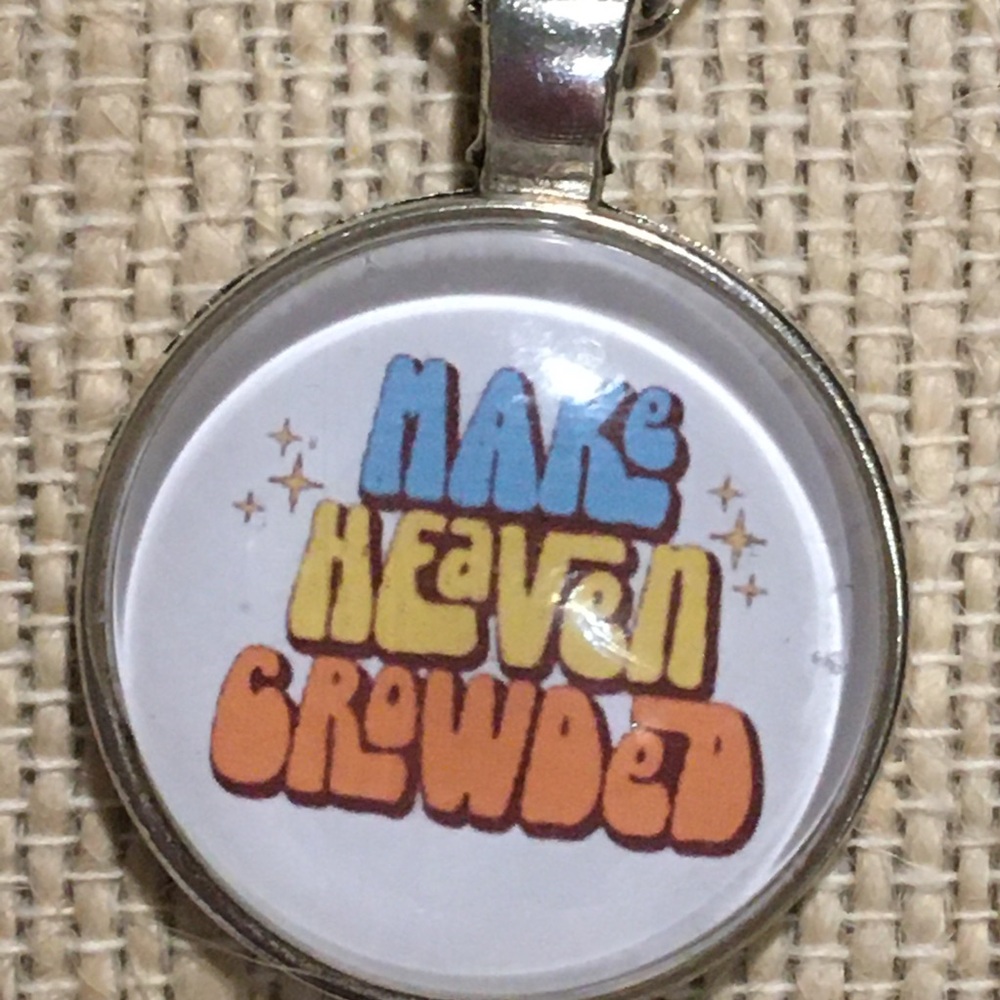 Retro Religious message pendant necklace